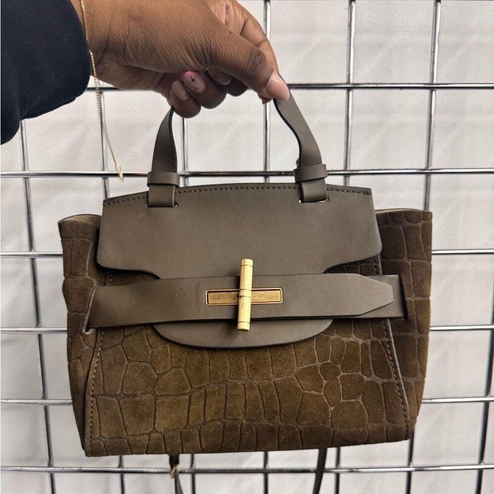 Zac zac posen Brigette Belted Crocodile Pattern Satchel Handbag